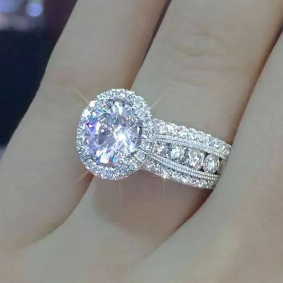 ▶Women Bridal Finger Statement Promise Ring, F007